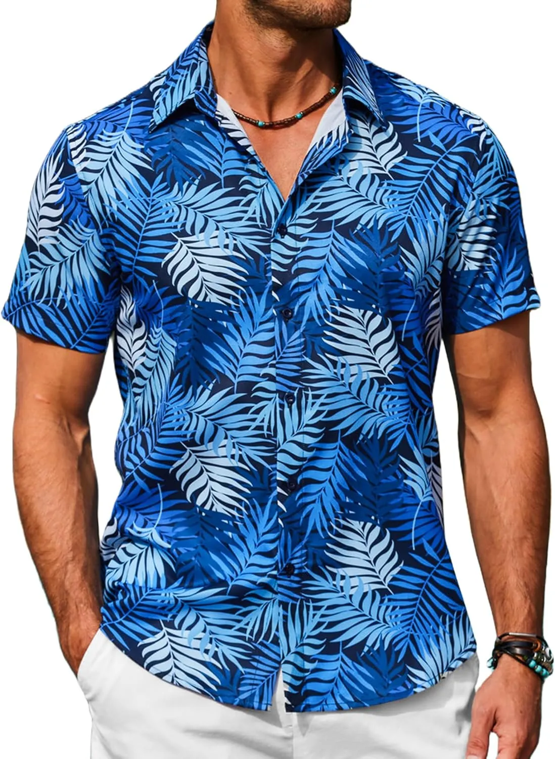 COOFANDY Hawaiian Shirt for Men Floral Tropical Shirts Short Sleeve Casual Button Down Beach Shirt