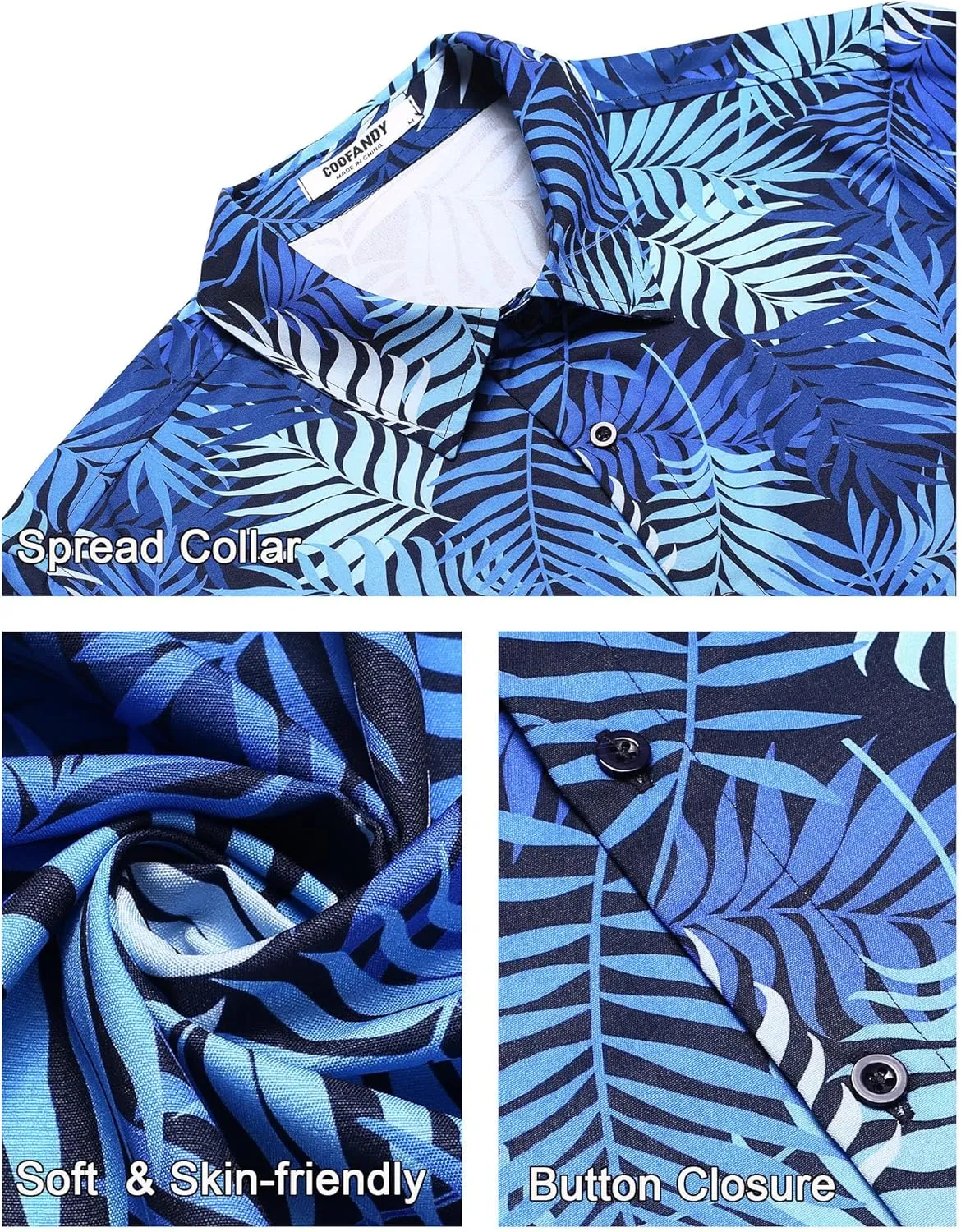 COOFANDY Hawaiian Shirt for Men Floral Tropical Shirts Short Sleeve Casual Button Down Beach Shirt