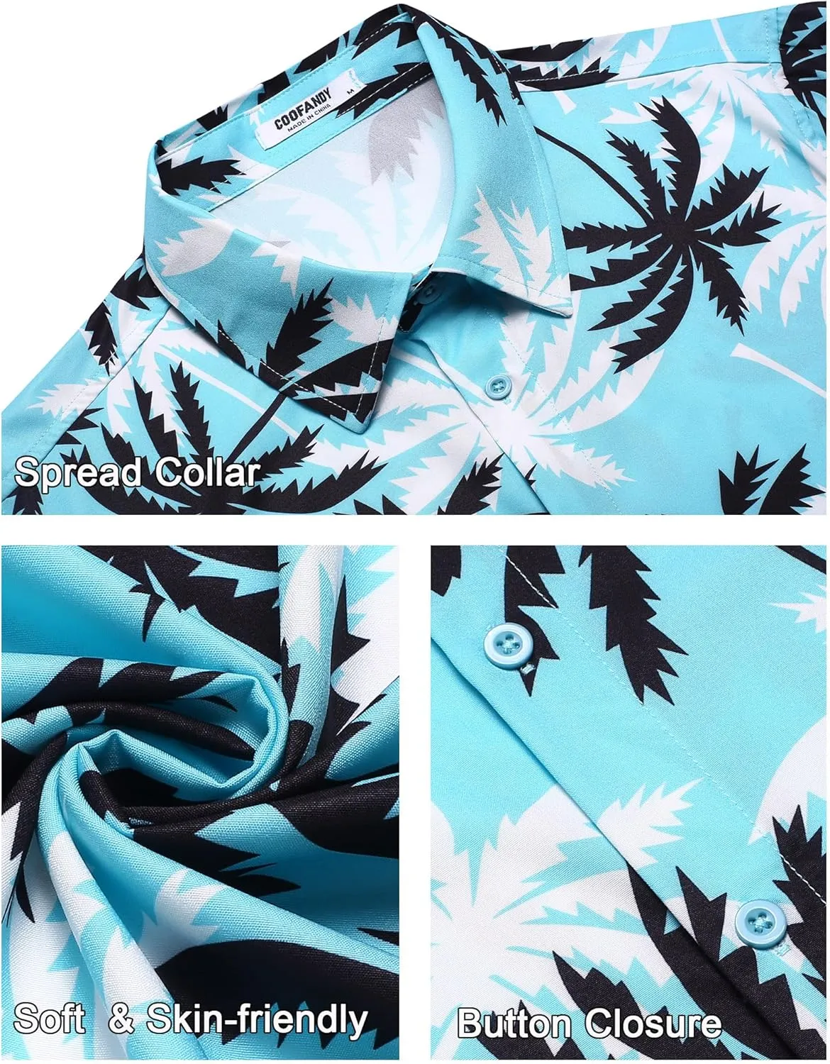 COOFANDY Hawaiian Shirt for Men Floral Tropical Shirts Short Sleeve Casual Button Down Beach Shirt