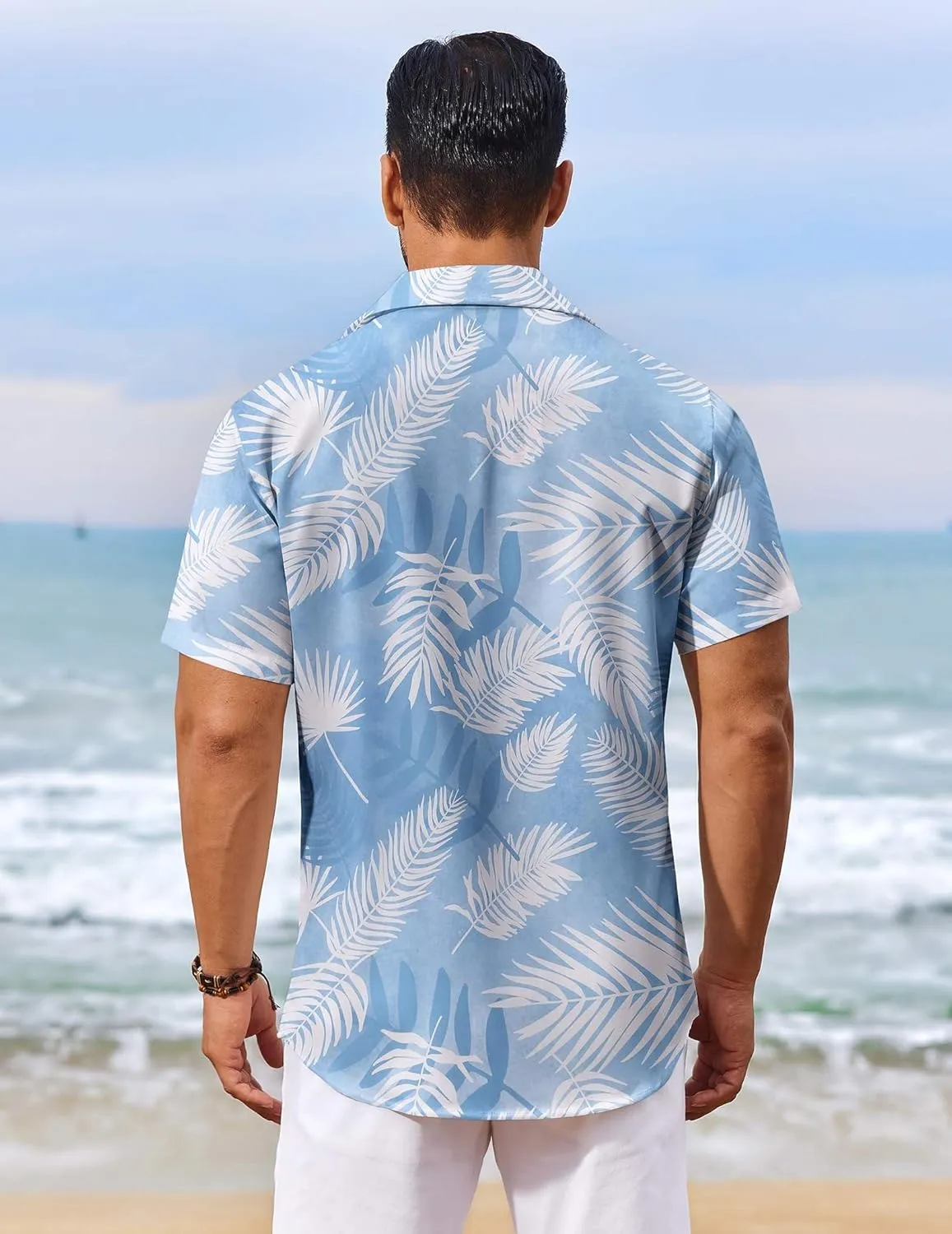 COOFANDY Men's Hawaiian Shirt Short Sleeve Floral Button Down Shirts Tropical Vacation Beach Shirts with Pocket