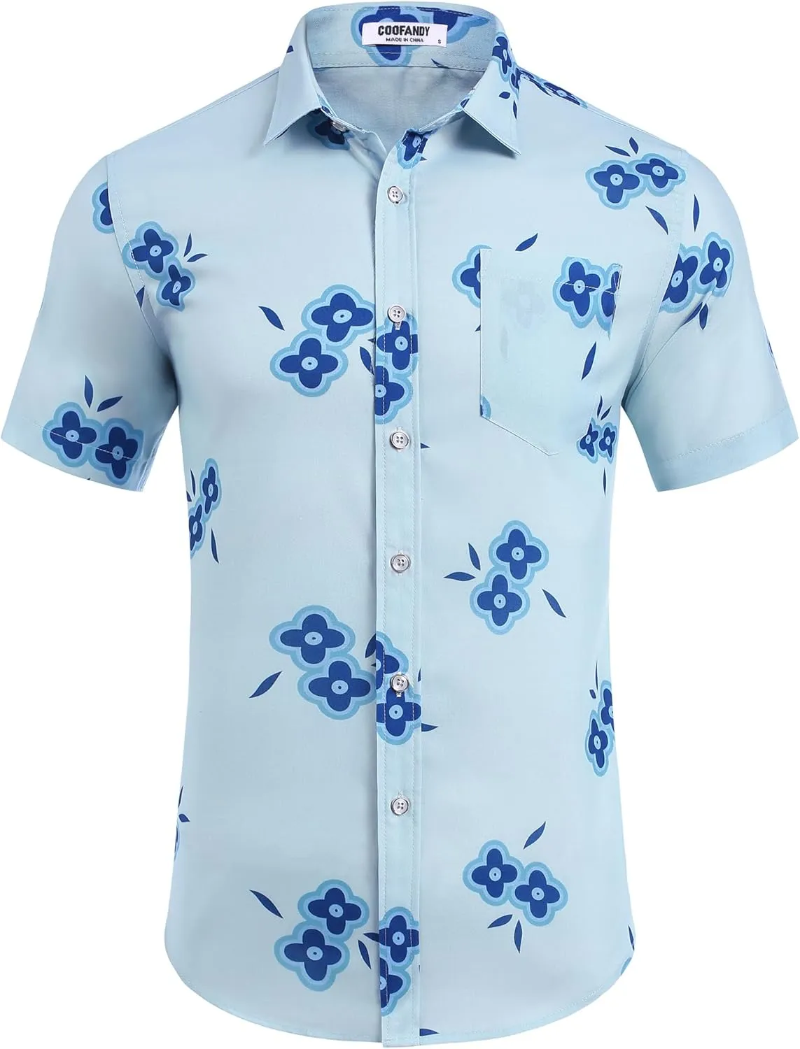 COOFANDY Mens Hawaiian Shirts Short Sleeve Casual Button Down Tropical Beach Shirt