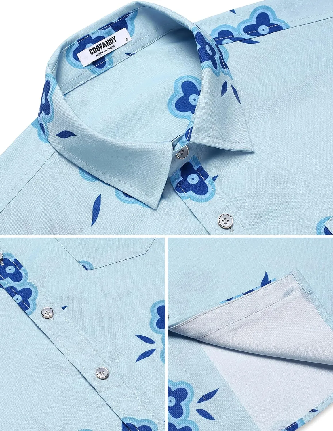 COOFANDY Mens Hawaiian Shirts Short Sleeve Casual Button Down Tropical Beach Shirt