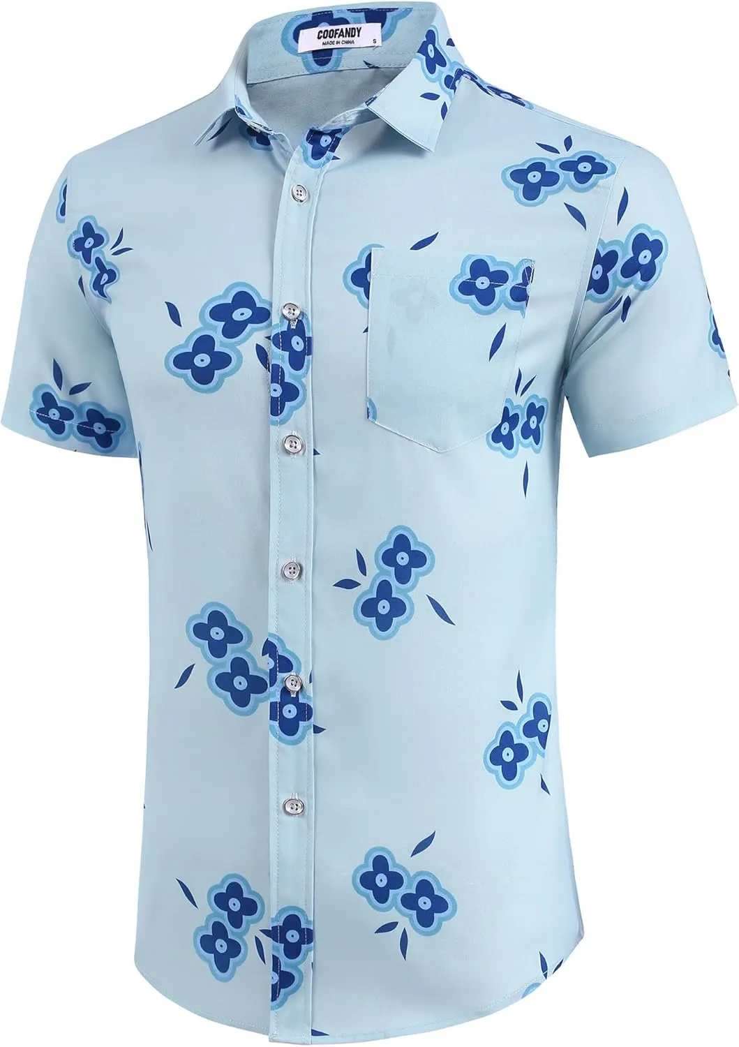 COOFANDY Mens Hawaiian Shirts Short Sleeve Casual Button Down Tropical Beach Shirt