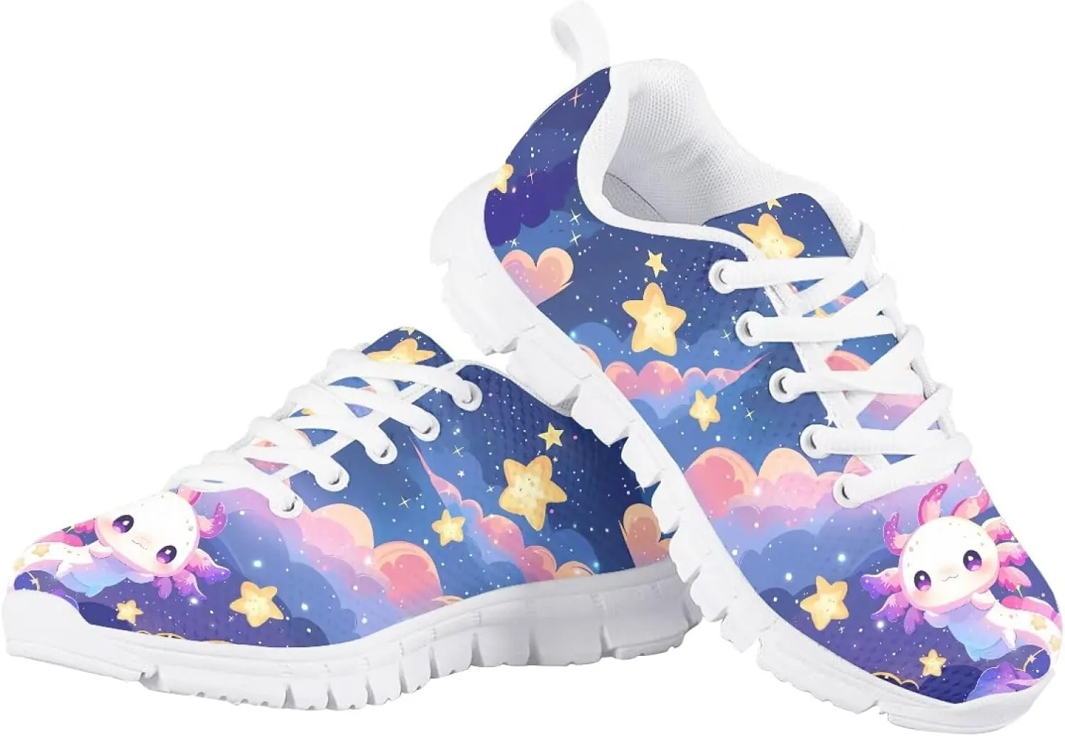 Cute Axolotl Girls Running Shoes Trendy Sneakers for Kids Athletic Shoes