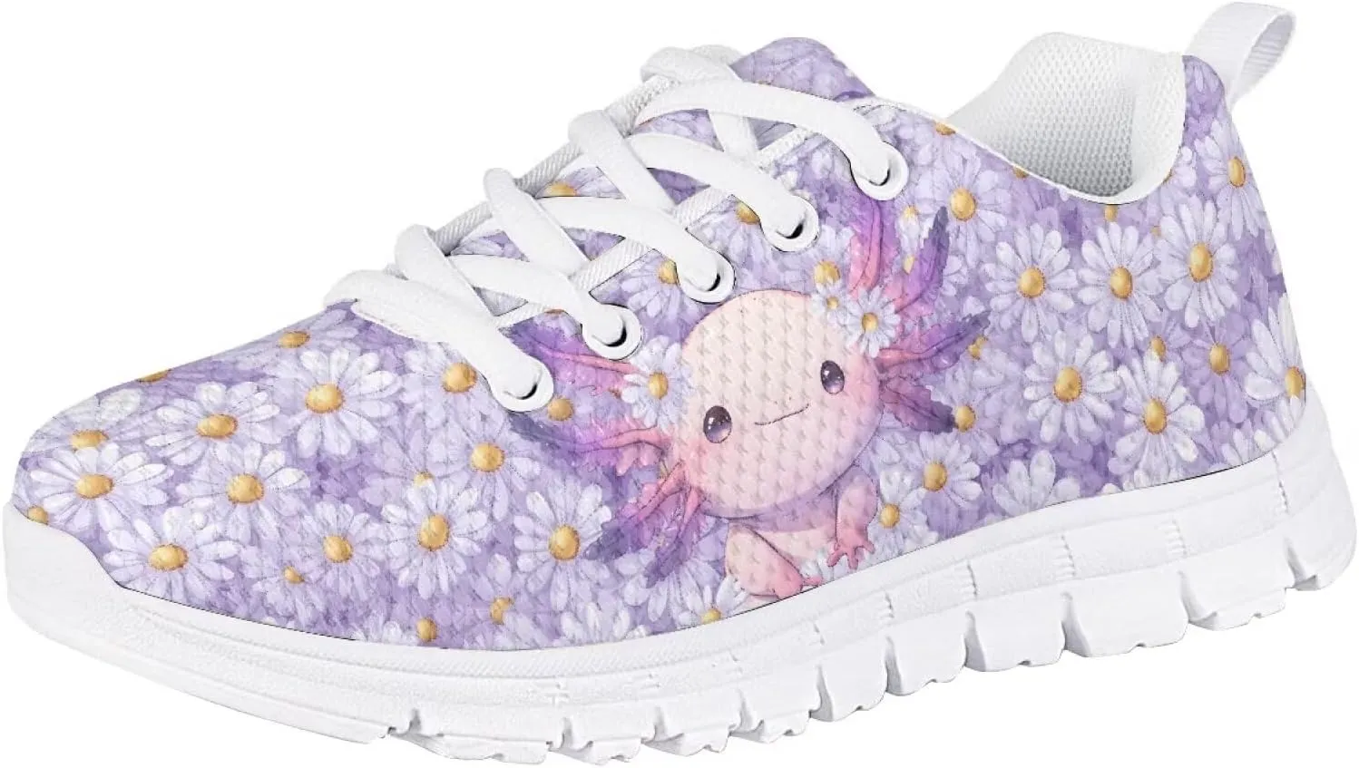 Cute Axolotl Girls Running Shoes Trendy Sneakers for Kids Athletic Shoes