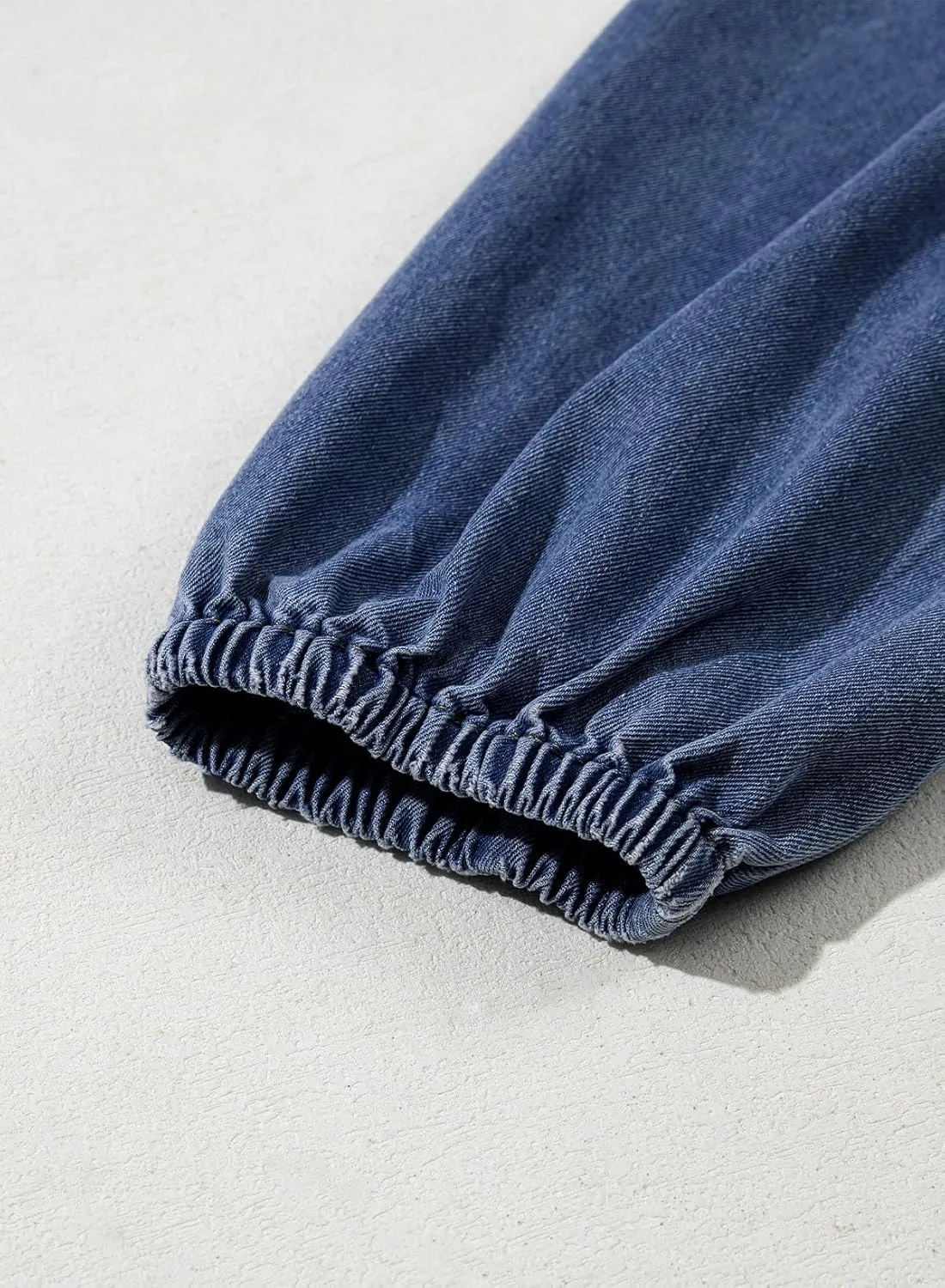 Dokotoo Denim Dress for Women Summer Casual Babydoll 2025 V Neck 3/4 Puff Sleeve Jean Dresses