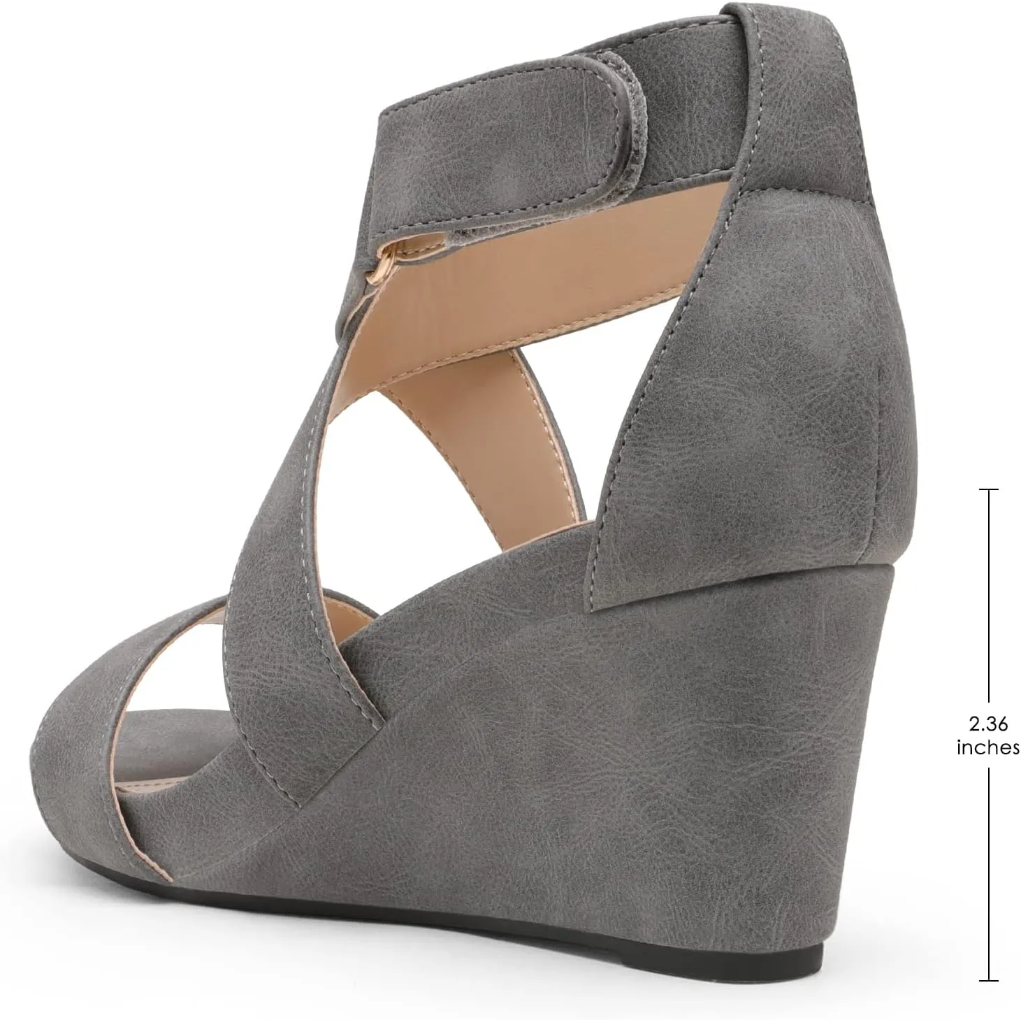 DREAM PAIRS Women's Ankle Strap Wedge Sandals, Comfortable Open Toe Summer Dress Shoes