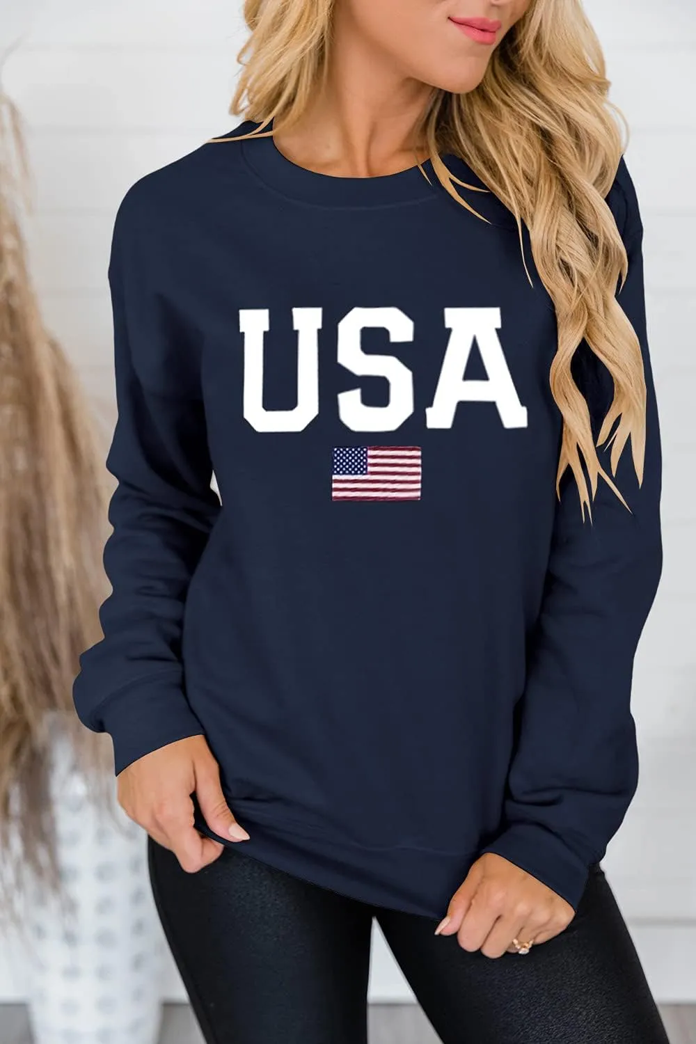 Dressmine Womens Casual Long Sleeve Graphic Tee Shirts Crew Neck Sweatshirts Pullover Tops for Women