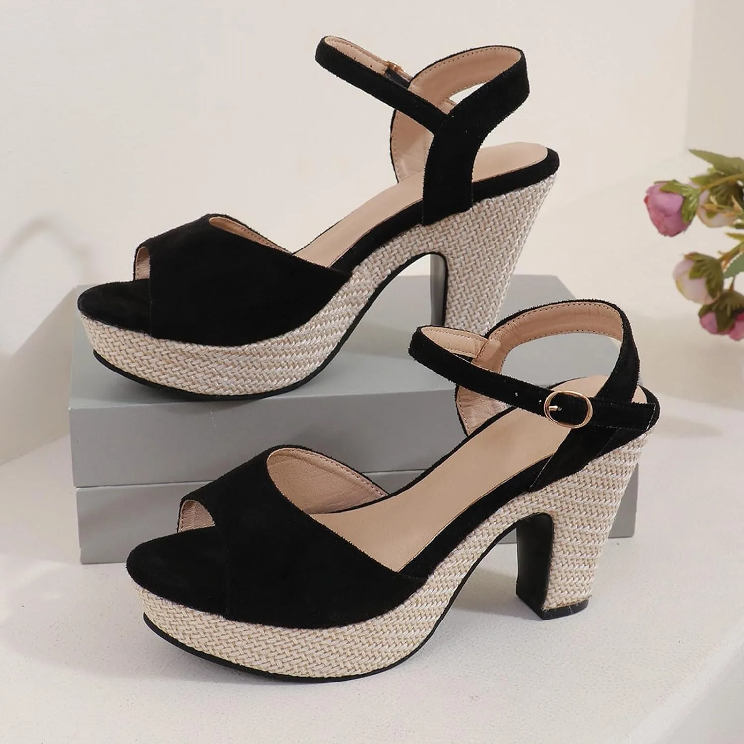 Dressy Sandals Women Sexy Crisscross Strappy Platform High Chunky Heels Peep Toe Pump Party Heeled Shoes Clubwear