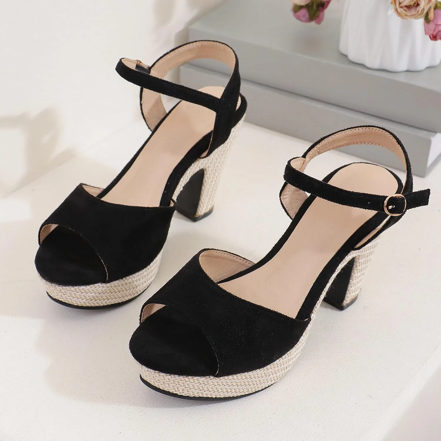 Dressy Sandals Women Sexy Crisscross Strappy Platform High Chunky Heels Peep Toe Pump Party Heeled Shoes Clubwear