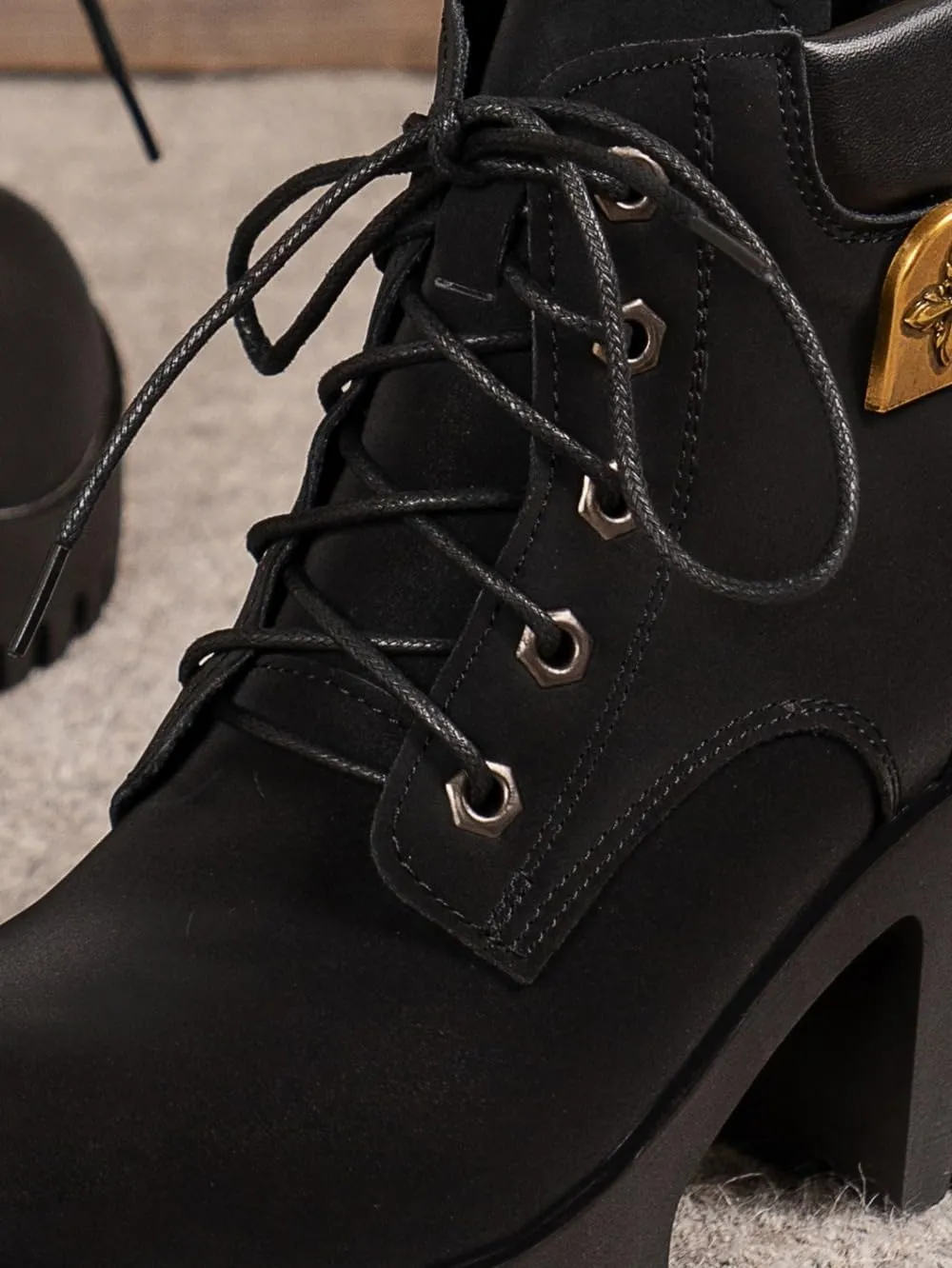 Emo Combat Boots Platform with High Heels Women Girl Goth Punk Lace-up Non Slip Sole Suede Casual Walking Shoes Retro Vintage Trendy Rave Party Outdoor Fashionable Western Cowgirl Boots Streetwear
