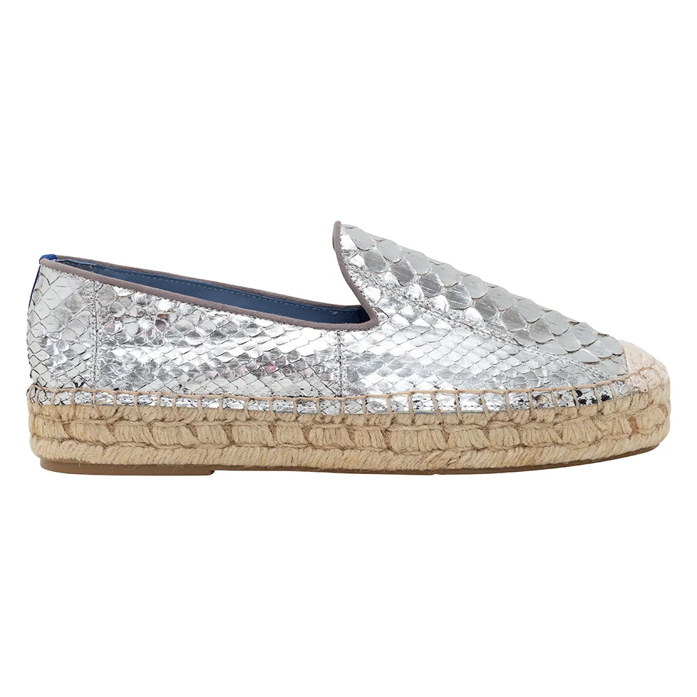 Espadrille Exotic Python Pewter