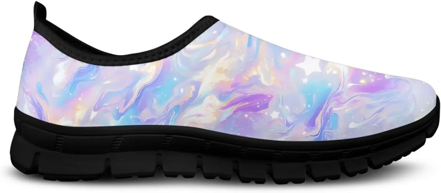 Fashion Walking Shoes for Woman Girls Comfortable Slip On Casual Shoe Light Soft Running Sneakers for Climbing Size 5.5-11.5 Black Sole
