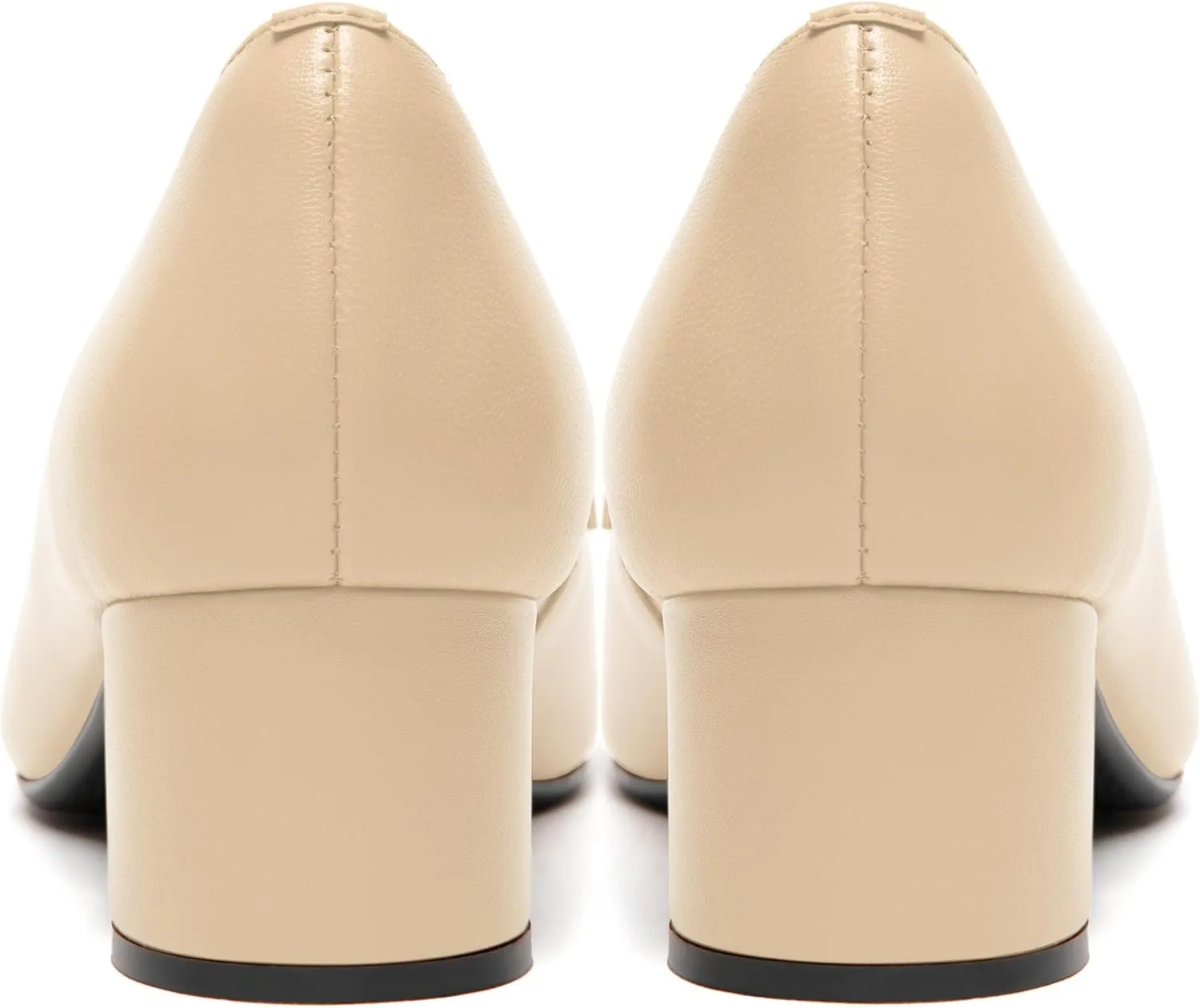 FEMSTEP Womens Pointed Toe Slip On Business Matte Leather Formal Chunky Low Heel Loafers Shoes 1.5 Inch