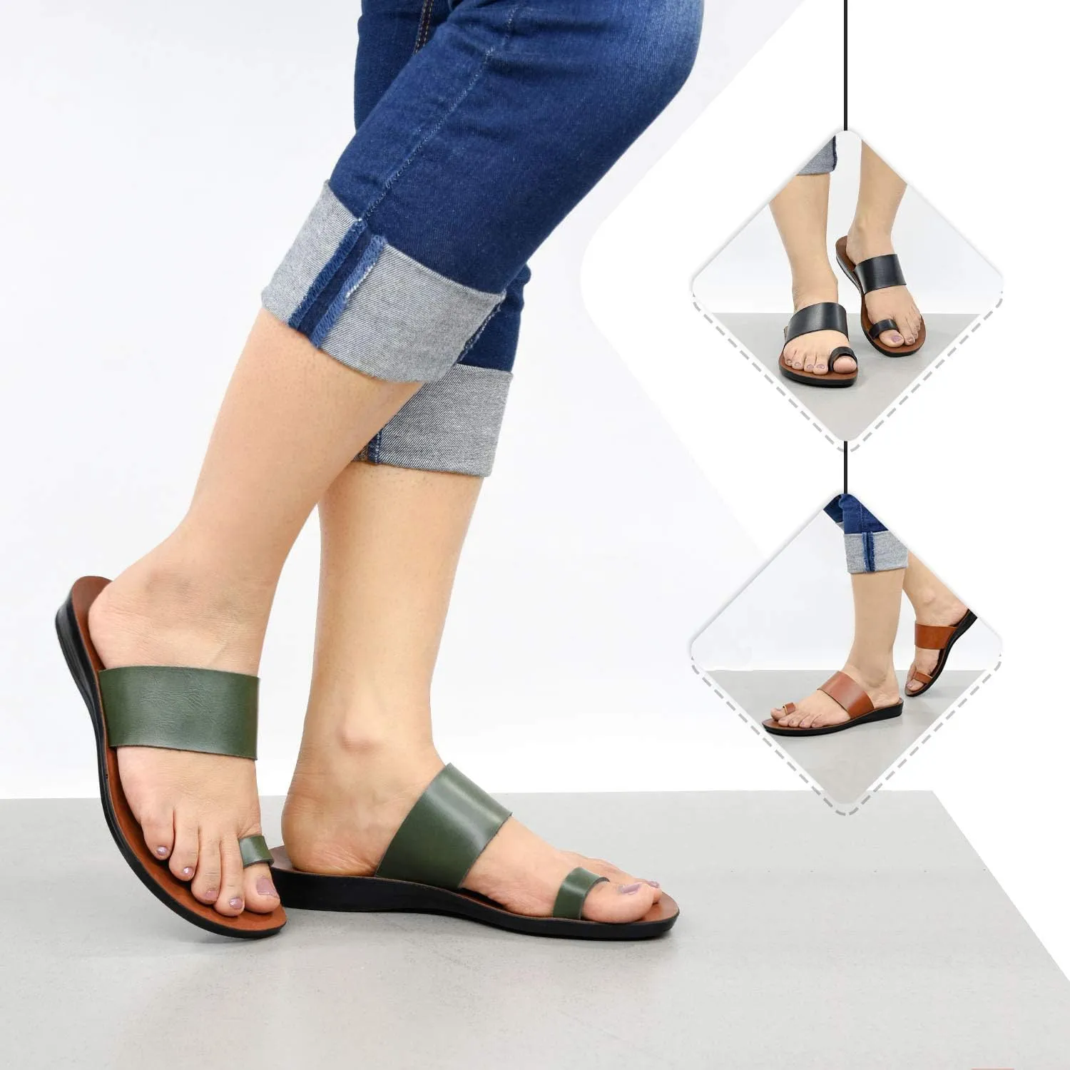 Flat Sandals For Women - Walking Summer Vacation Essentials Ladies Flip Flops – Comfortable Arch Support Orthotic Sandals For Women – Casual Outdoor Fashion Dressy Non Slip Footwear