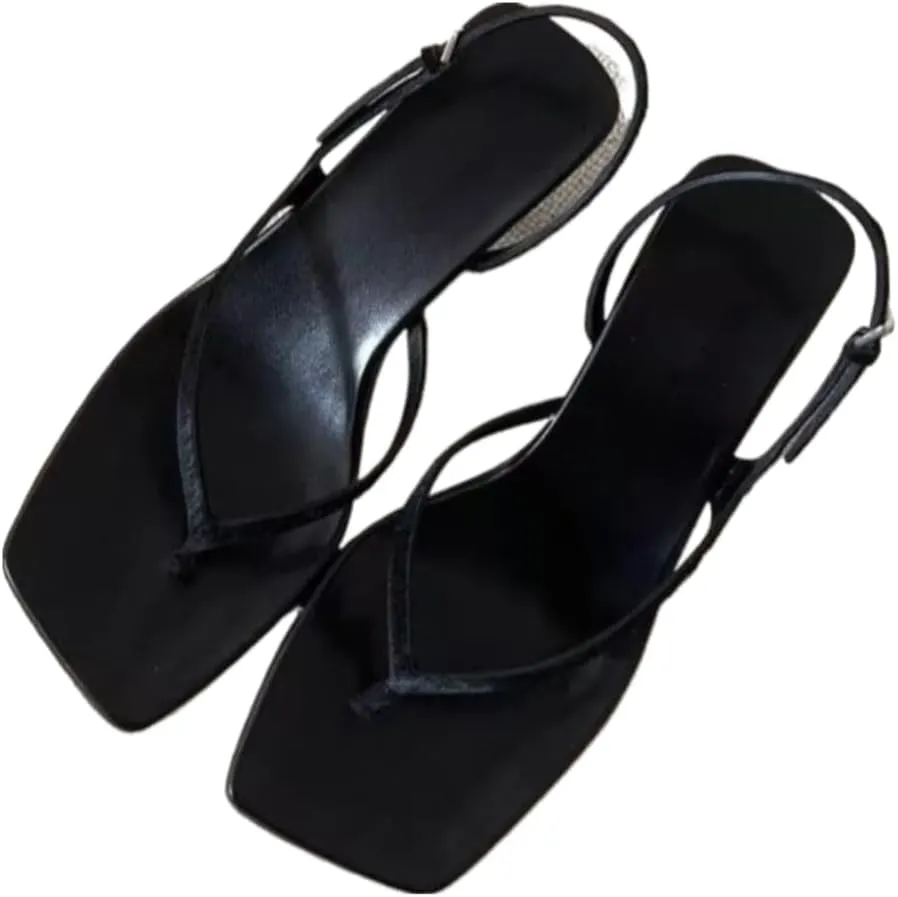 Flip Flop Kitten Heels Tabi Sandals Business Office Slides Slip on Women with Back Strap - Retro Cute Causal Comfortable Walking Trendy Lightweight Running Beach Travel Cruise Vacation Birthday Gifts