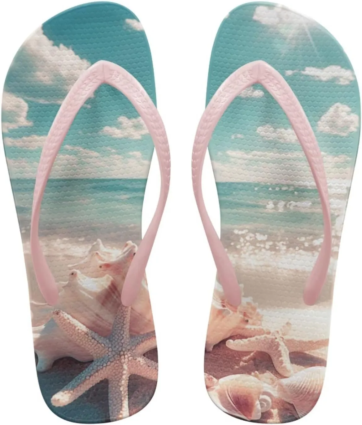 Flip Flops for Women Slip on Walking Thong Sandals Arch Support Beach Pool Slide Slippers