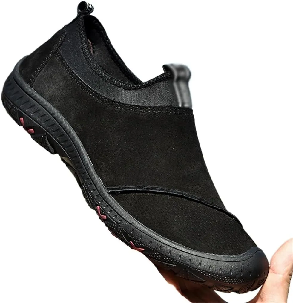 FMURY Soft Leather Men's Shoes Outdoor Men's Breathable Men's Driving Shoes Non-Slip Walking Men Sneakers(9.5 Code)
