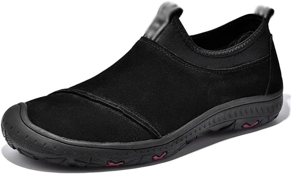 FMURY Soft Leather Men's Shoes Outdoor Men's Breathable Men's Driving Shoes Non-Slip Walking Men Sneakers(9.5 Code)