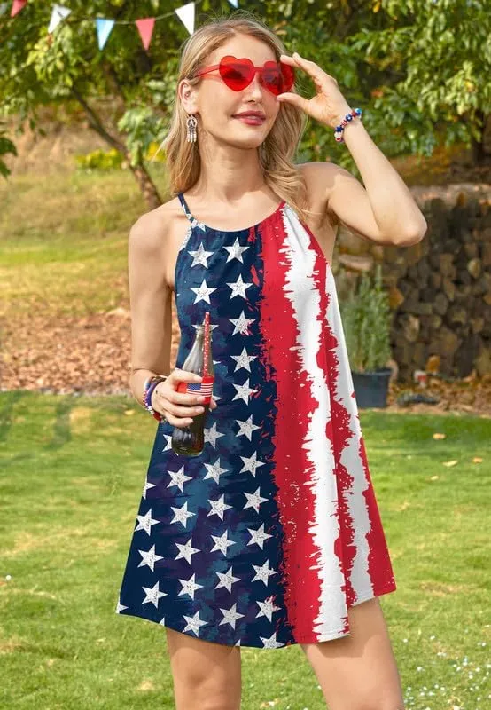 For G and PL Women's Summer Halter Sundress Sleeveless Mini Beach Dress with Pockets