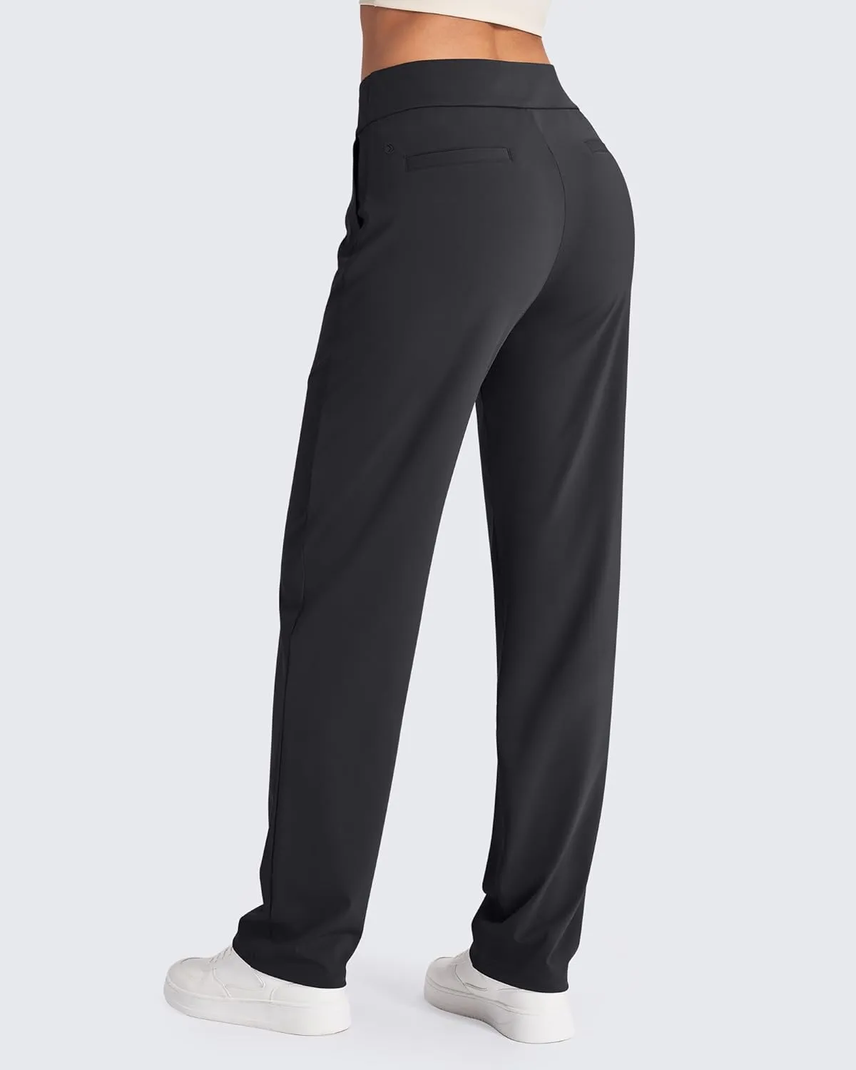 G4Free ShiftReady Yoga Pants Women High Waist Dress Work Pants with Pockets Wide Leg Business Casual Trousers 28"/30"/32"