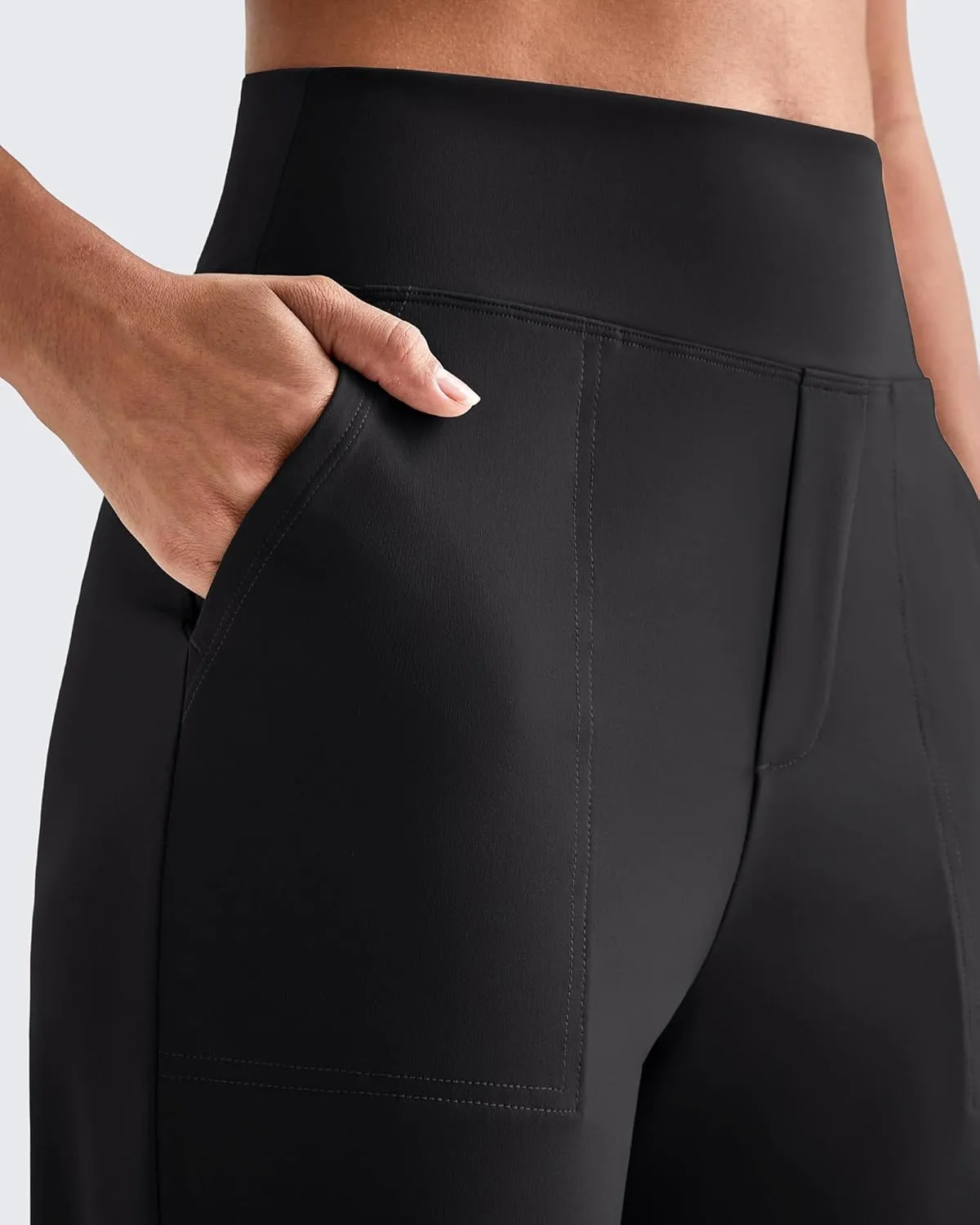 G4Free ShiftReady Yoga Pants Women High Waist Dress Work Pants with Pockets Wide Leg Business Casual Trousers 28"/30"/32"
