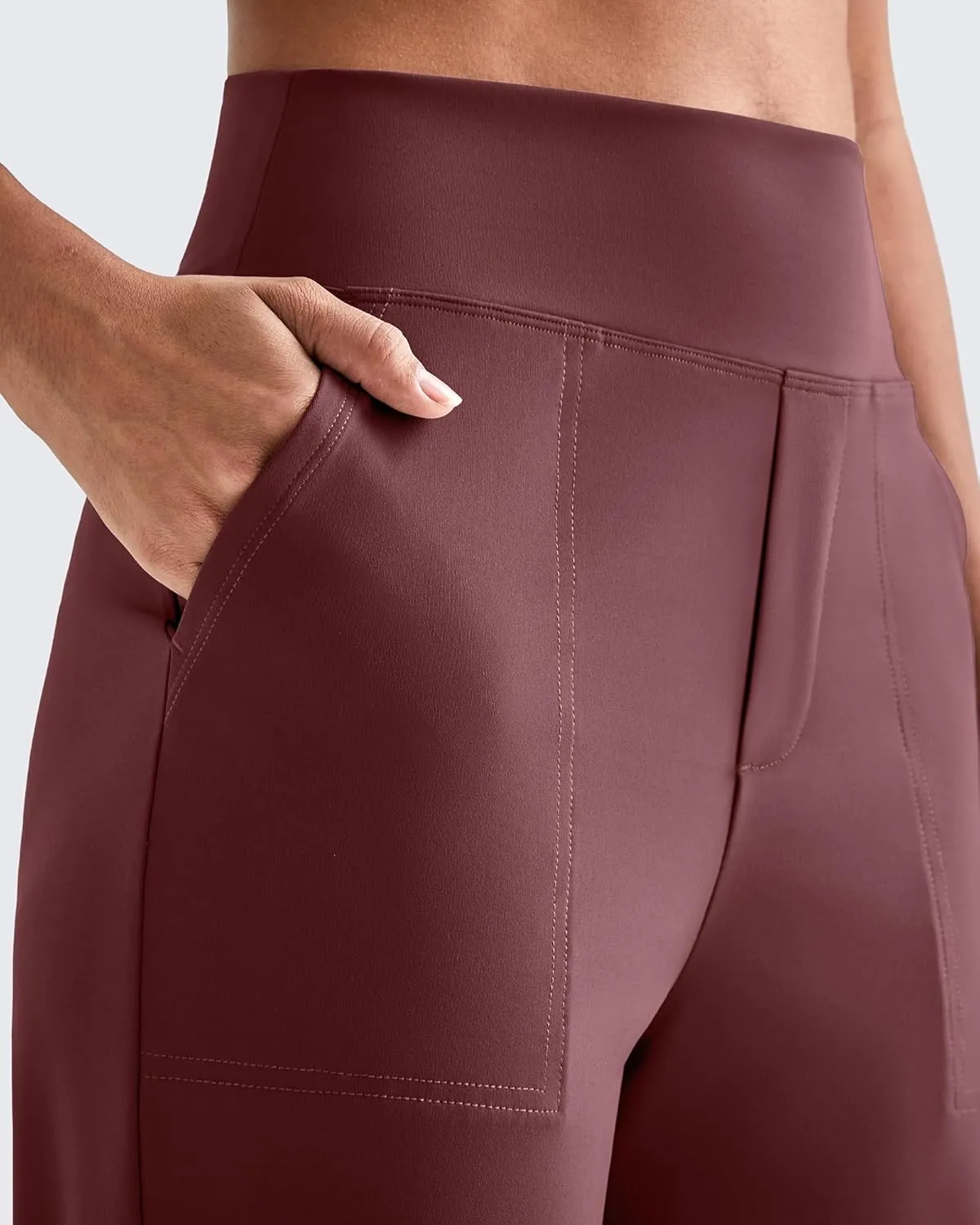 G4Free ShiftReady Yoga Pants Women High Waist Dress Work Pants with Pockets Wide Leg Business Casual Trousers 28"/30"/32"