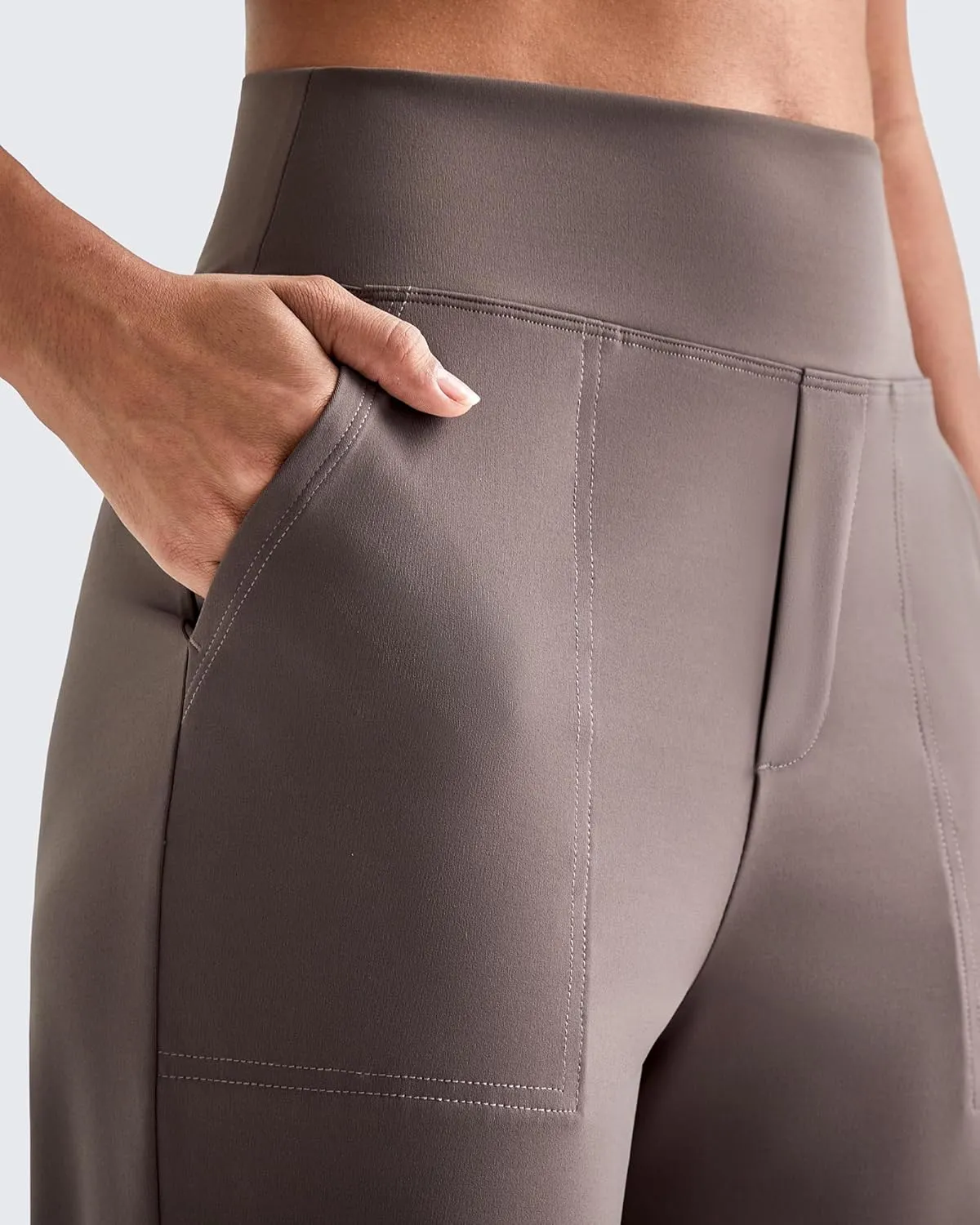 G4Free ShiftReady Yoga Pants Women High Waist Dress Work Pants with Pockets Wide Leg Business Casual Trousers 28"/30"/32"