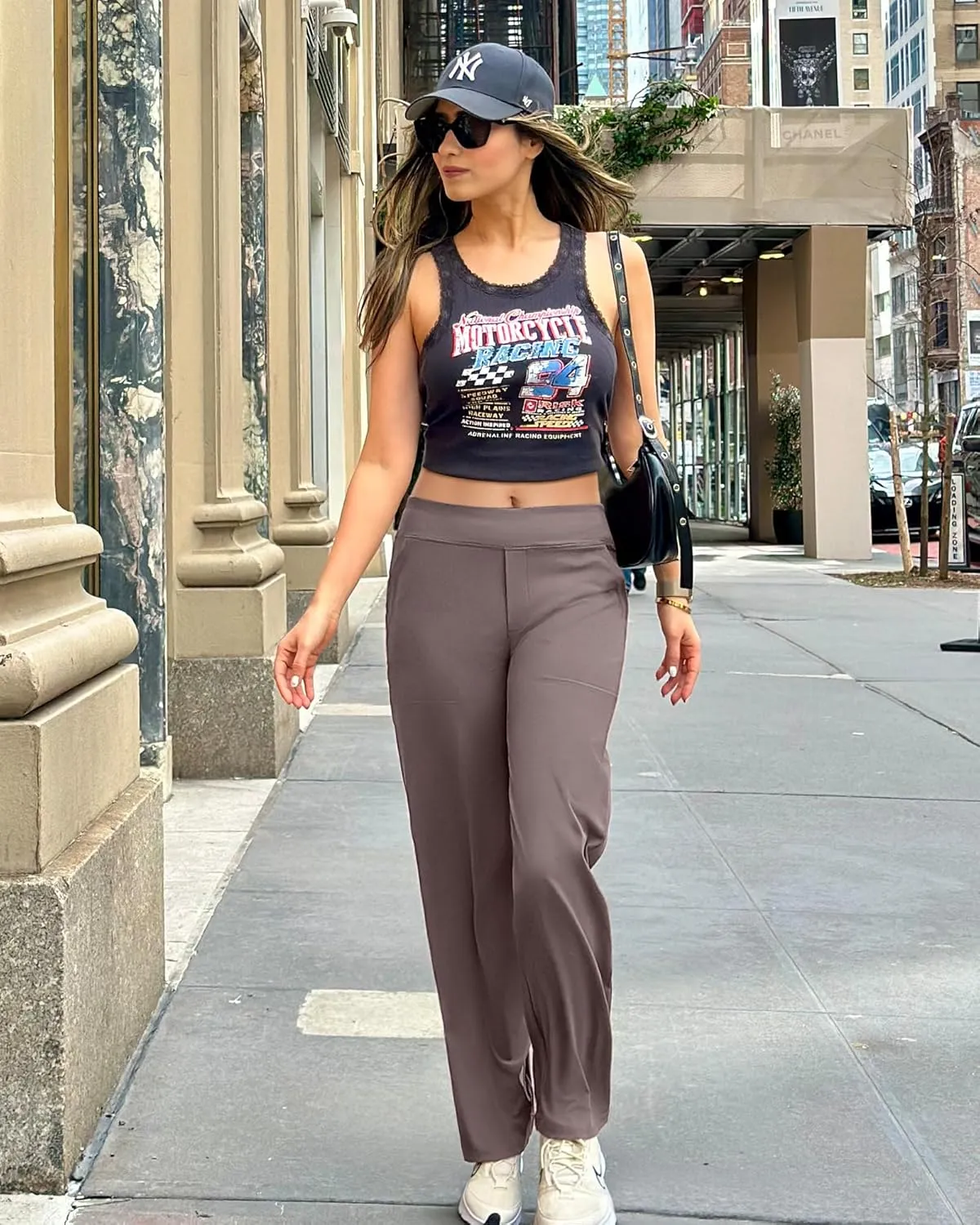 G4Free ShiftReady Yoga Pants Women High Waist Dress Work Pants with Pockets Wide Leg Business Casual Trousers 28"/30"/32"