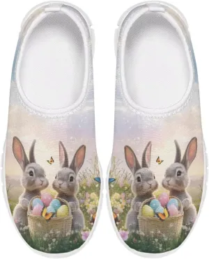 Girls Eater Bunny Shoes Cute Kids Running Shoes Trendy Slip On Sneakers