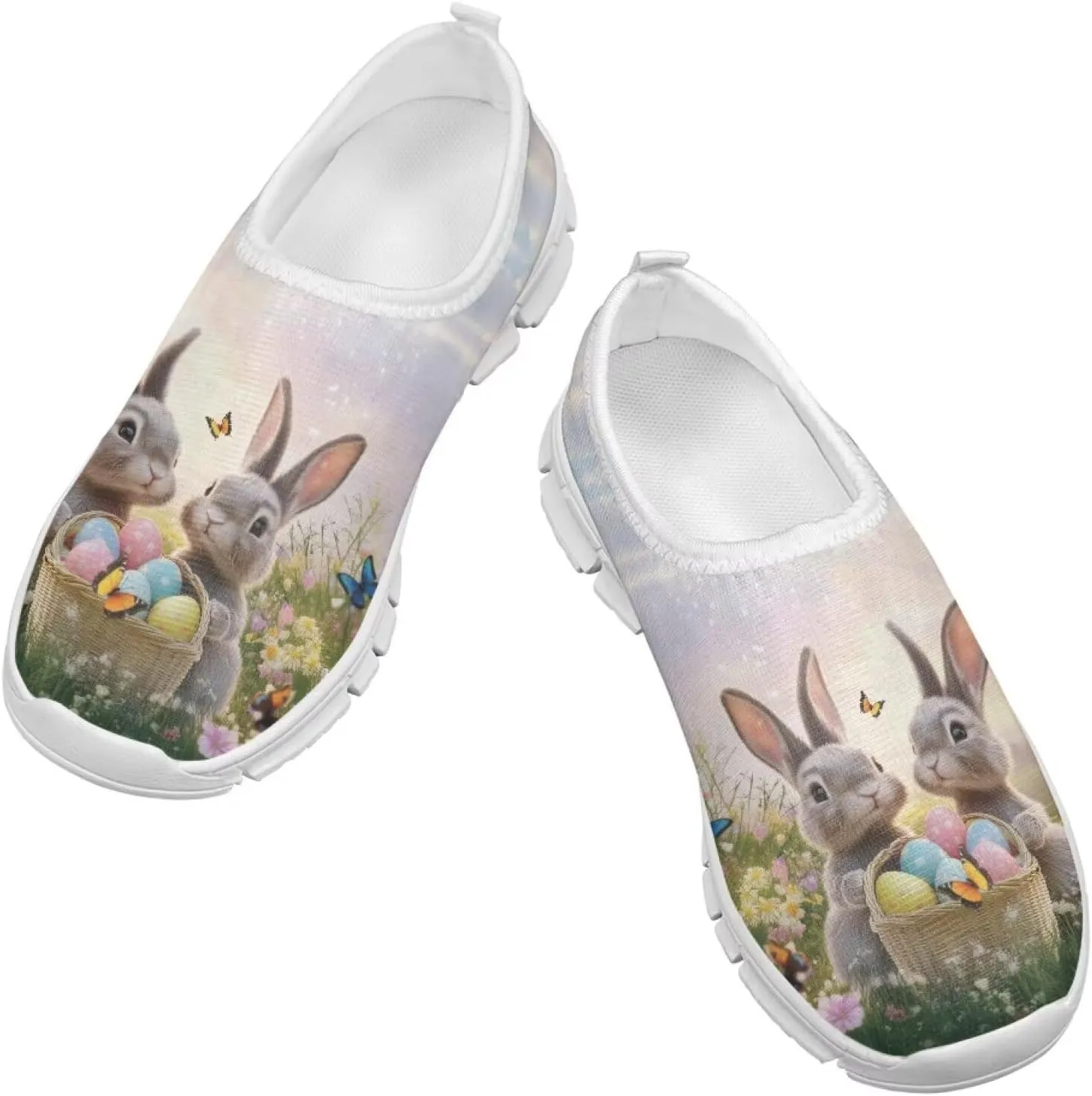 Girls Eater Bunny Shoes Cute Kids Running Shoes Trendy Slip On Sneakers