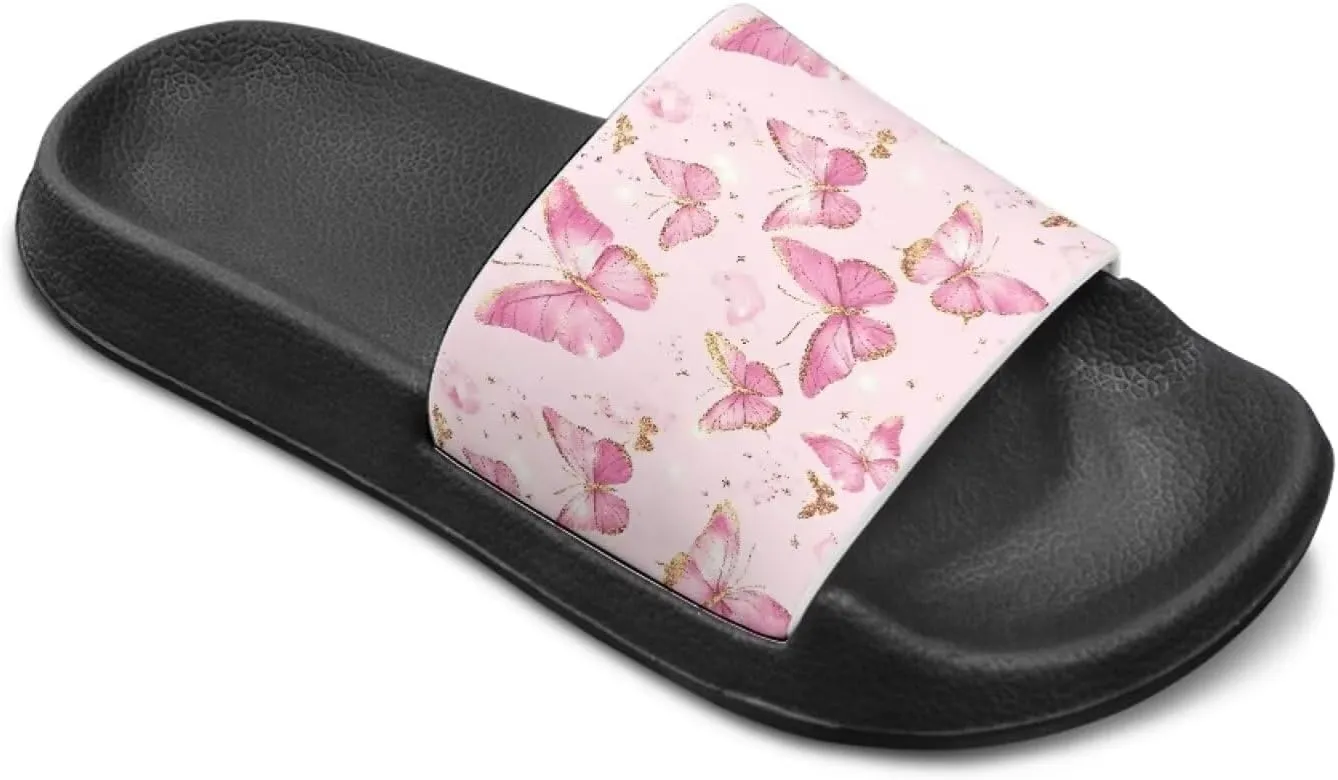 Girls Slide Sandals Non Slip Summer House Slippers Kids Open Toe Beach Slides Stylish Kids Shower Shoes