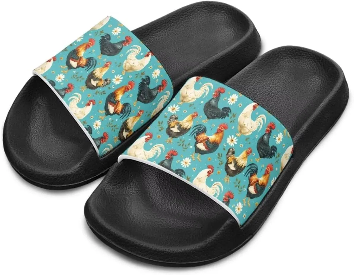 Girls Slide Sandals Non Slip Summer House Slippers Kids Open Toe Beach Slides Stylish Kids Shower Shoes