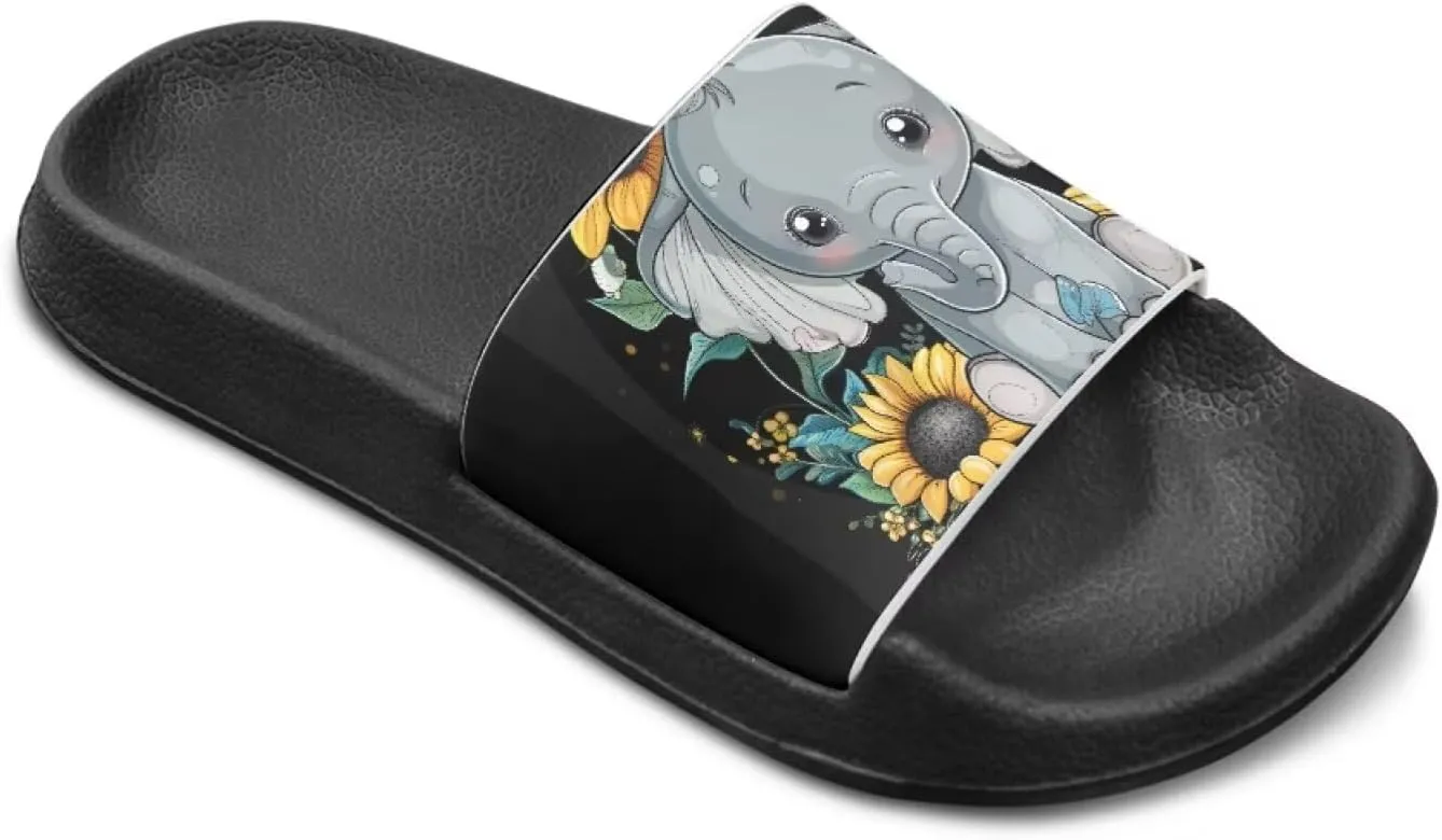 Girls Slide Sandals Non Slip Summer House Slippers Kids Open Toe Beach Slides Stylish Kids Shower Shoes