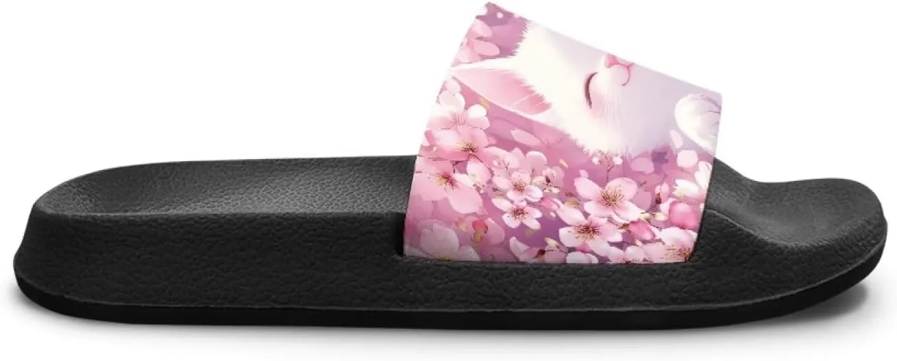 Girls Slide Sandals Summer Shoes for Kids Open Toe Beach Slides Lightweight Non Slip Shower Slippers