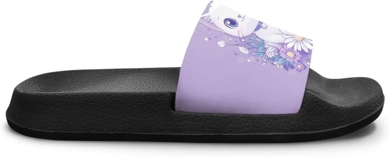 Girls Slide Sandals Summer Shoes for Kids Open Toe Beach Slides Lightweight Non Slip Shower Slippers