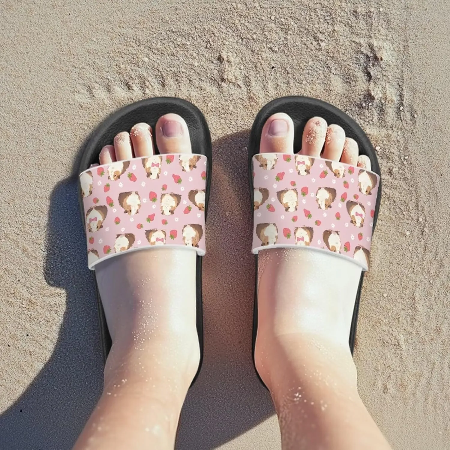 Girls Slide Sandals Summer Shoes for Kids Open Toe Beach Slides Lightweight Non Slip Shower Slippers