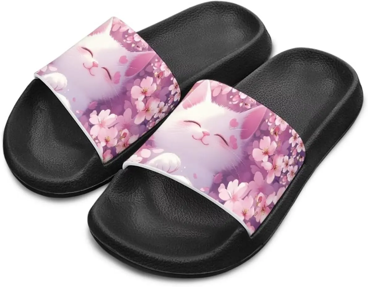 Girls Slide Sandals Summer Shoes for Kids Open Toe Beach Slides Lightweight Non Slip Shower Slippers