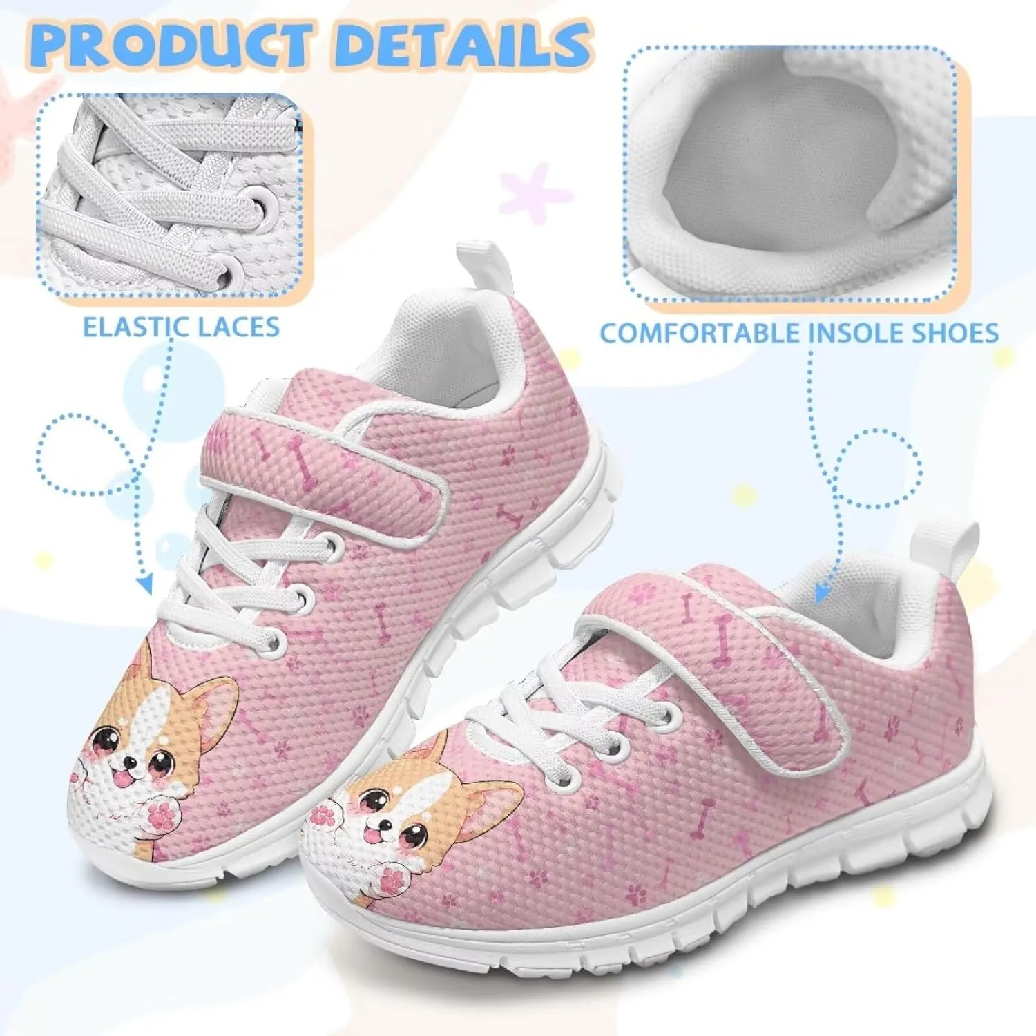 Girls Tennis Shoes Kids School Sneakers Trendy Running Athletic Shoes