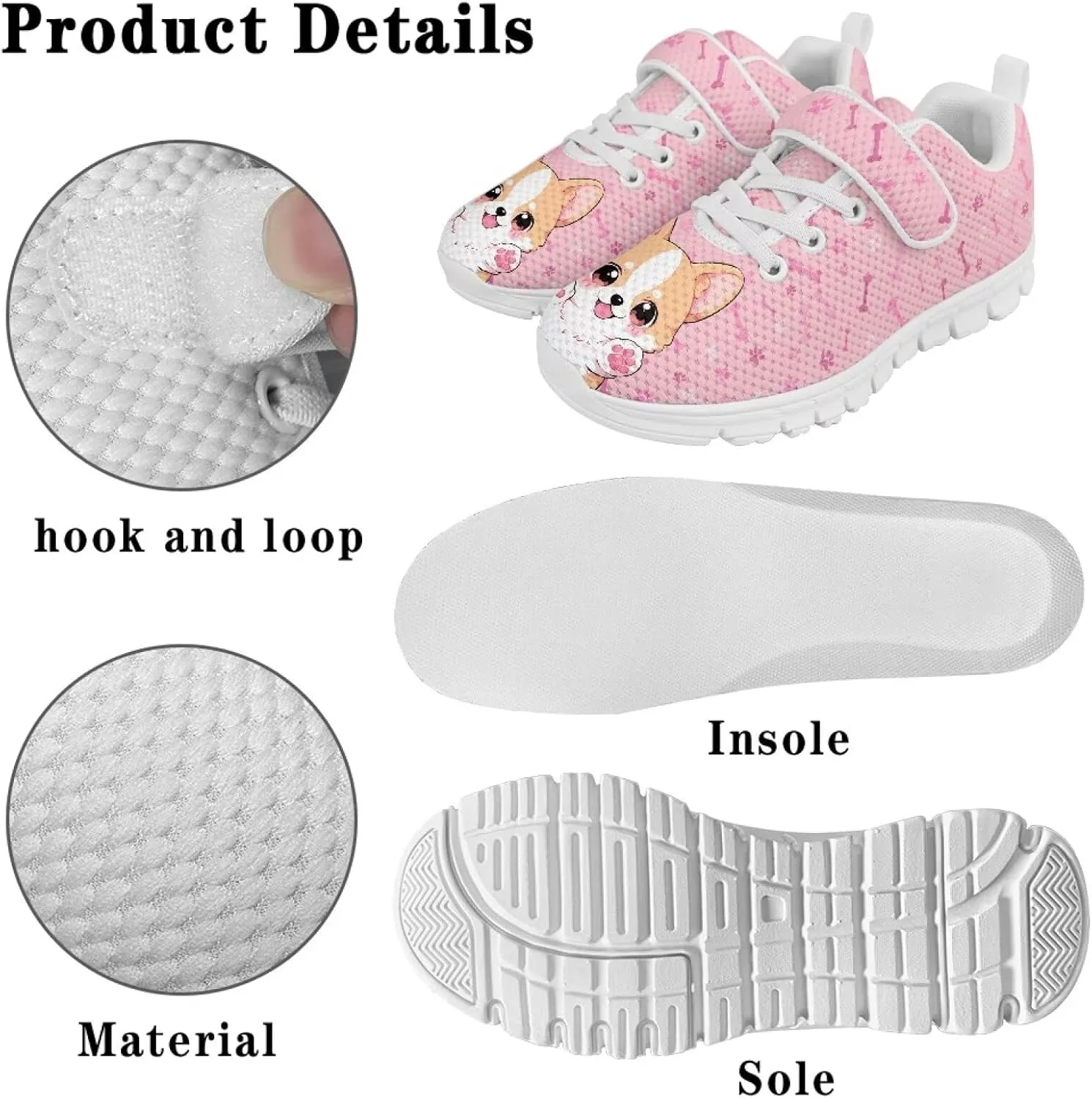 Girls Tennis Shoes Kids School Sneakers Trendy Running Athletic Shoes