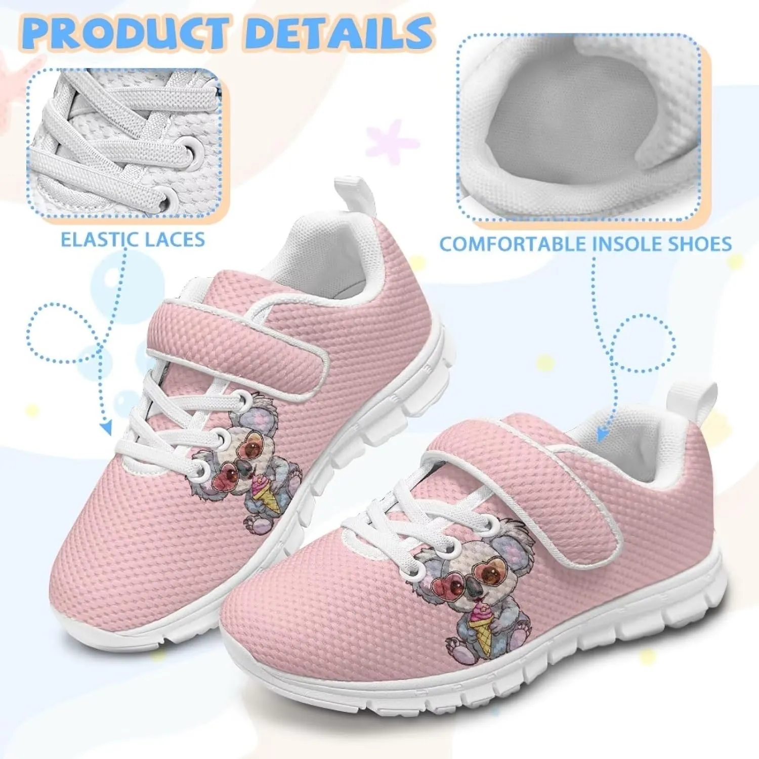 Girls Tennis Shoes Kids School Sneakers Trendy Running Athletic Shoes
