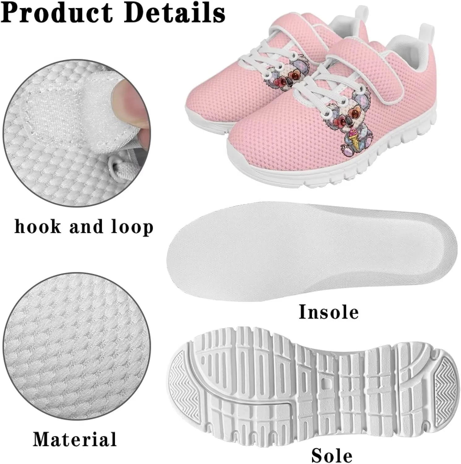 Girls Tennis Shoes Kids School Sneakers Trendy Running Athletic Shoes