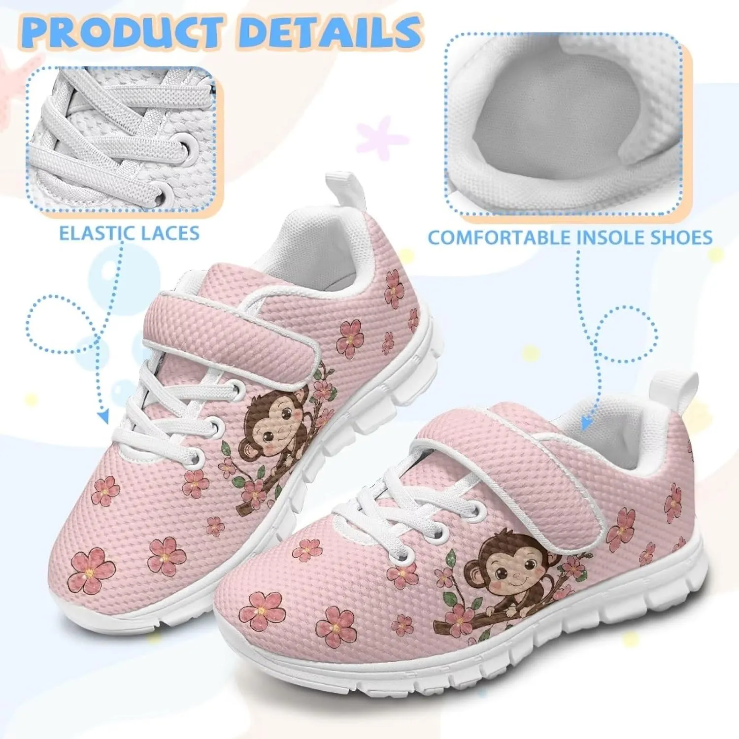 Girls Tennis Shoes Kids School Sneakers Trendy Running Athletic Shoes