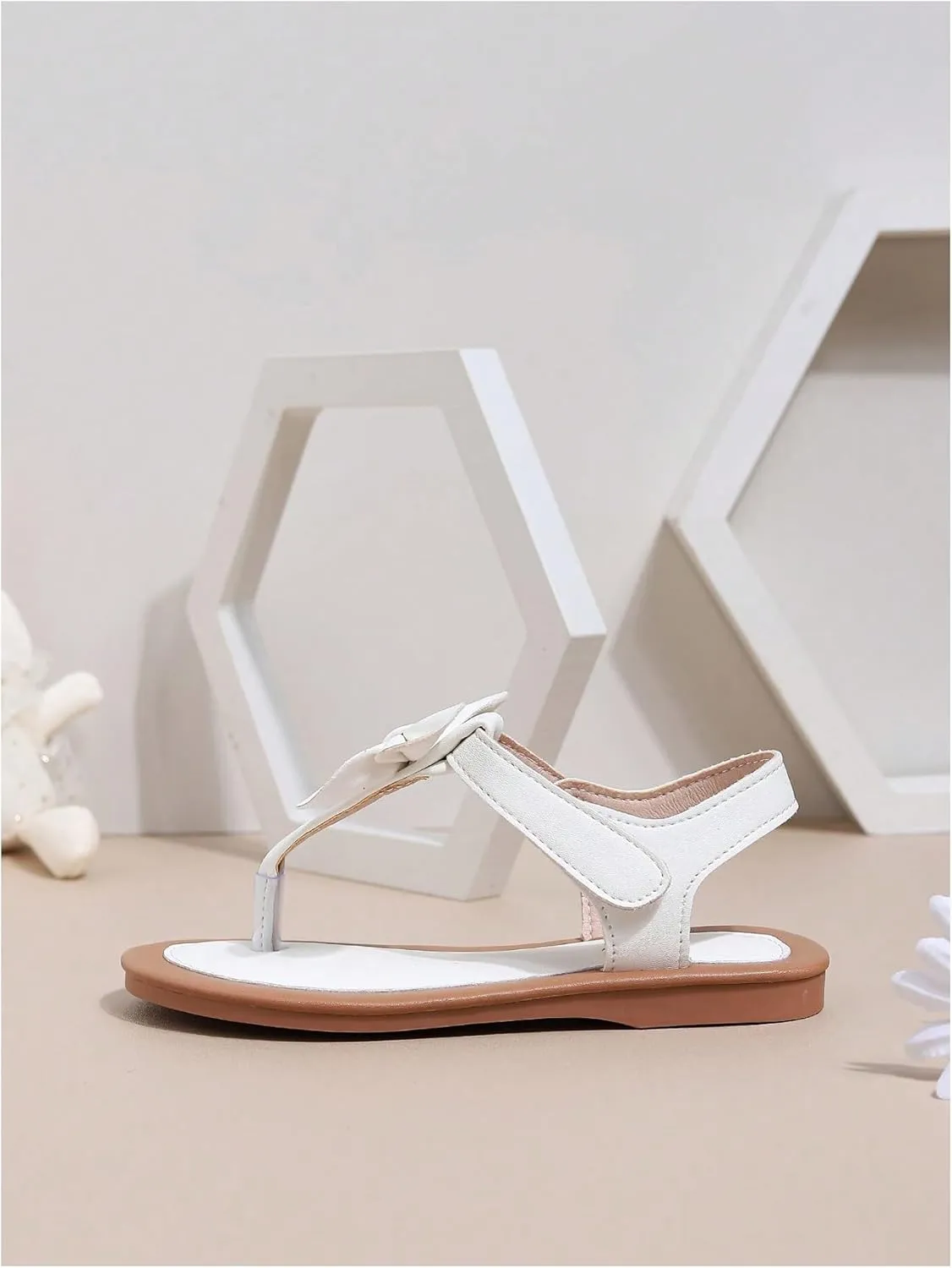 GORGLITTER Girl's Bow Thong Flat Sandals Dressy Cute Open Toe Ankle Strap Summer Vacation Sandals