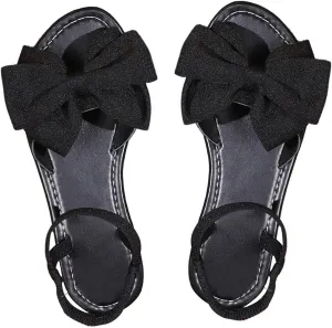 GORGLITTER Women's Bow Sandals Ankle Strap Dressy Open Toe Vacation Summer Slides Shoes