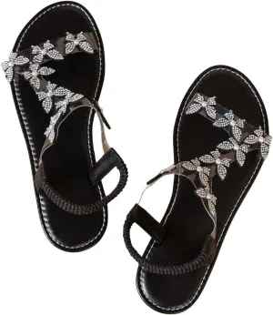 GORGLITTER Women's Clear Butterfly Ankle Strap Sandals Dressy Cute Strappy Wedding Vacation Bridal Flats Sandal 2025