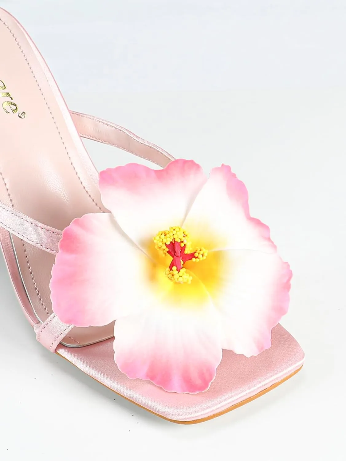 High Heel Sandals for Women – Strappy Spring Heels with Floral Toe Detail for Women, Elegant Party & Casual Shoes for Summer