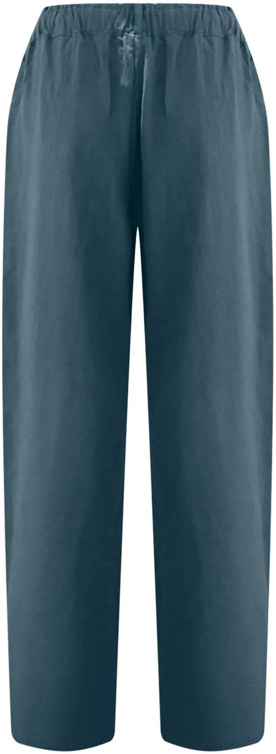High Waisted Wide Leg Pants for Women Dressy Casual Loose Fit Summer Cropped Pant Trousers Resort Wear 2024