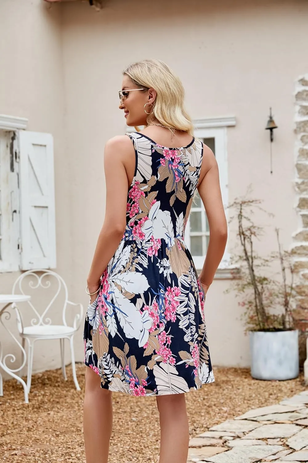 HiMONE Vacation Dresses for Women 2025 Summer Dress Women's Casual Sundresses Casual Beach Petite Sun Dress XS-2XL