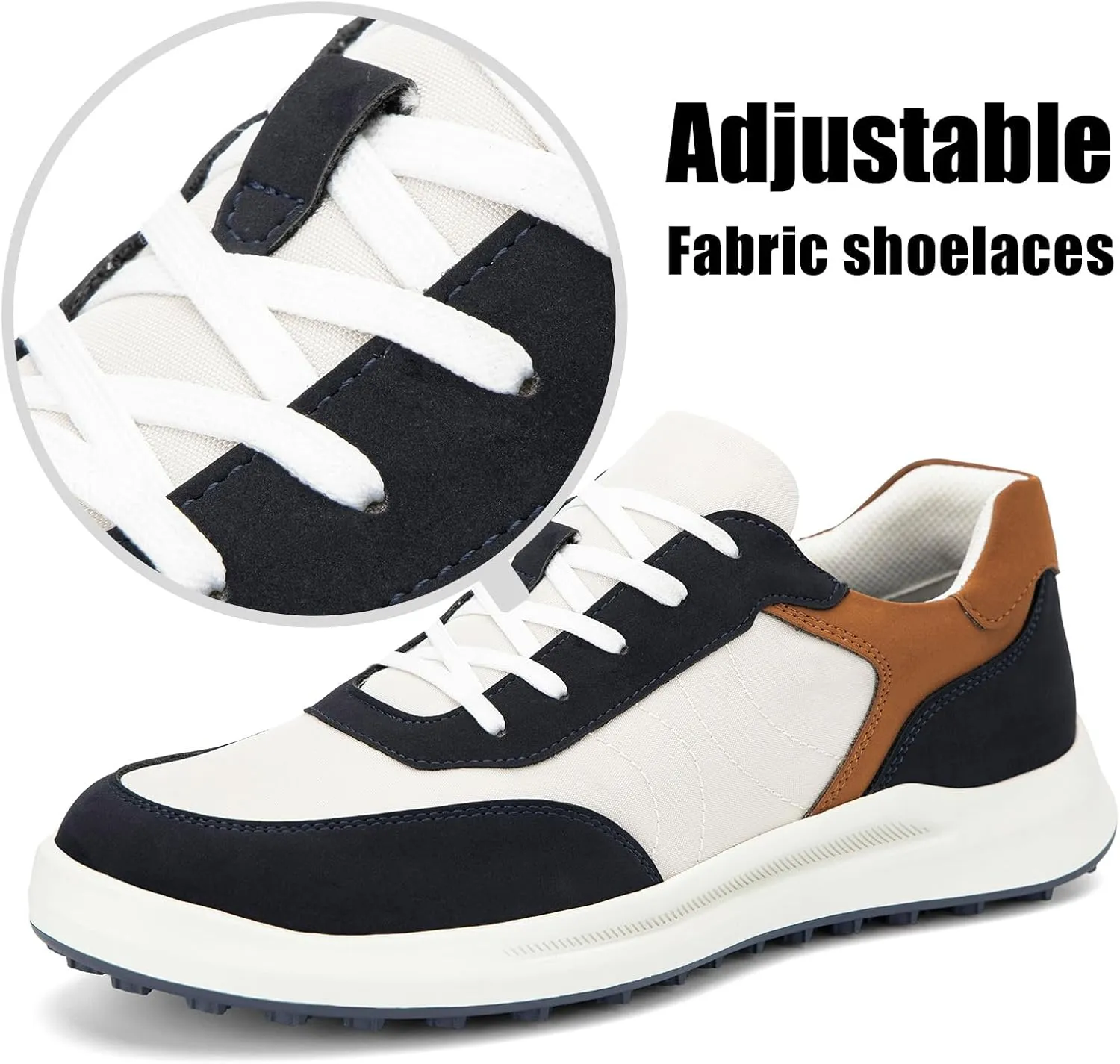 JITAI Men's Fashion Sneakers Shoes Lightweight Fashion Shoes with Wingtip Brogue & Lace-up Design Casual Business Shoes